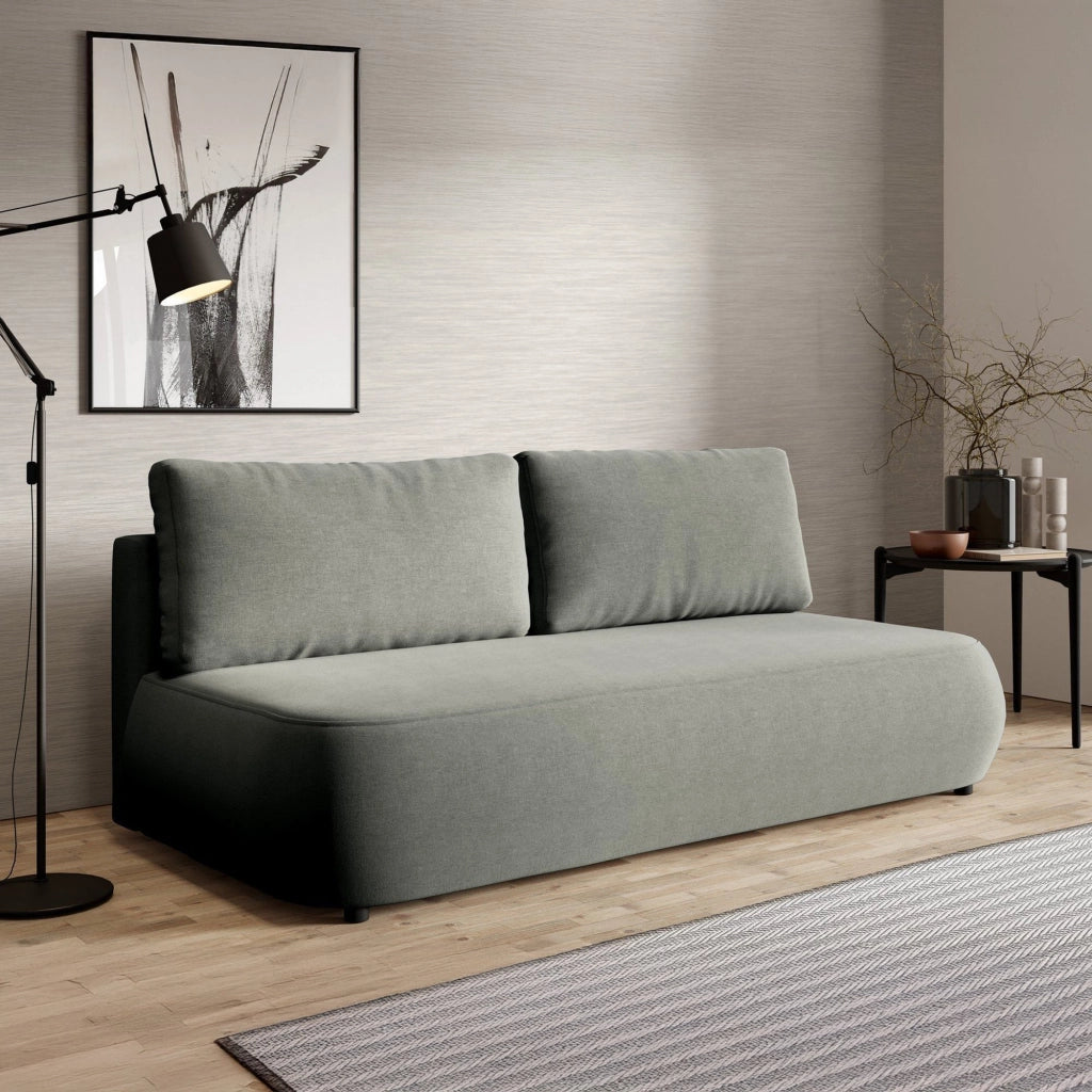 Brugnato, Divano Letto 2 Posti Contenitore, 210x106 cm Grigio