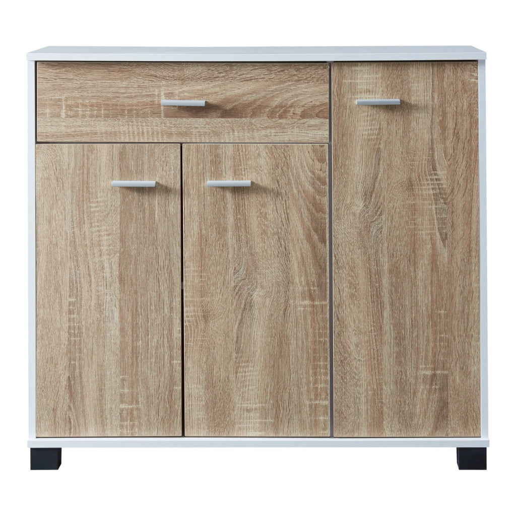 Scarpiera in truciolare 72 x 80 x 28 cm effetto rovere bianco 03_0007620
