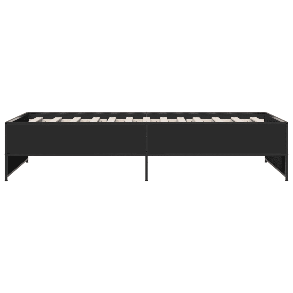 Giroletto-Struttura Letto Nero 100x200 cm in Legno Multistrato e Metallo 872777