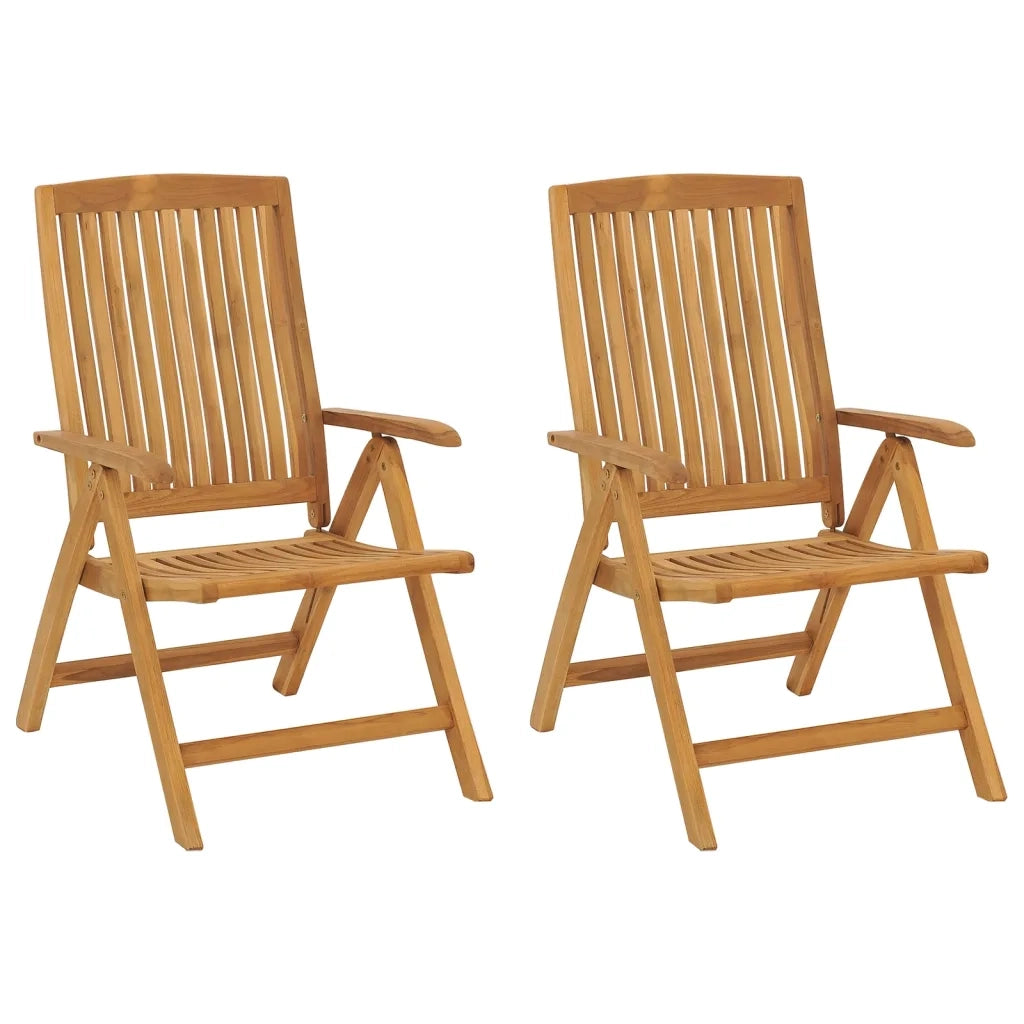 Sedie da Giardino Reclinabili con Cuscini 2 pz in Legno di Teak 3196440