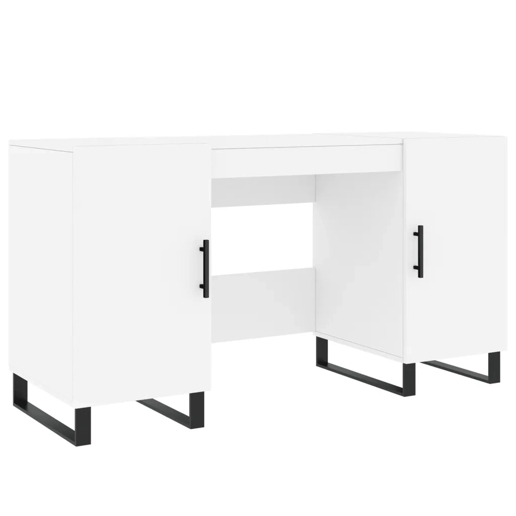 Scrivania | Tavolo da Ufficio Bianca 140x50x75 cm in Legno Multistrato