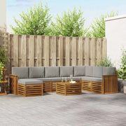 Set di divani da esterno 9 pcs Grigio Naturale e Chiaro
