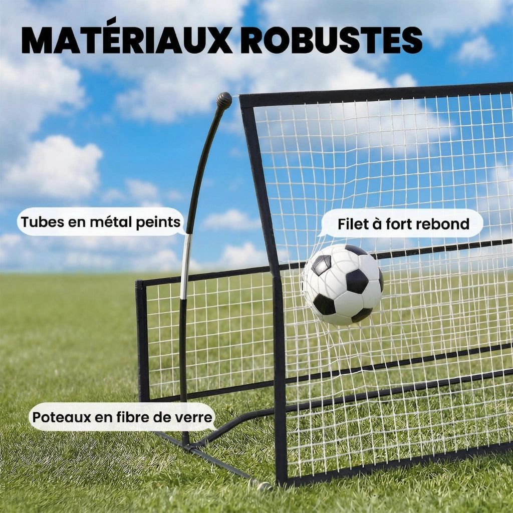 Porta palloni da calcio 2 in 1 ¨C zephmum ¨C Nero 200x94x122 cm