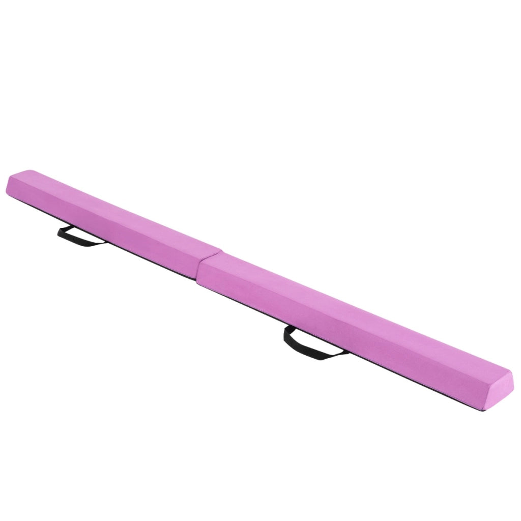 Trave di equilibrio pieghevole con copertura in suede rimovibile e fondo antiscivolo, Trave di ginnastica da 210 cm per bambini Lavanda