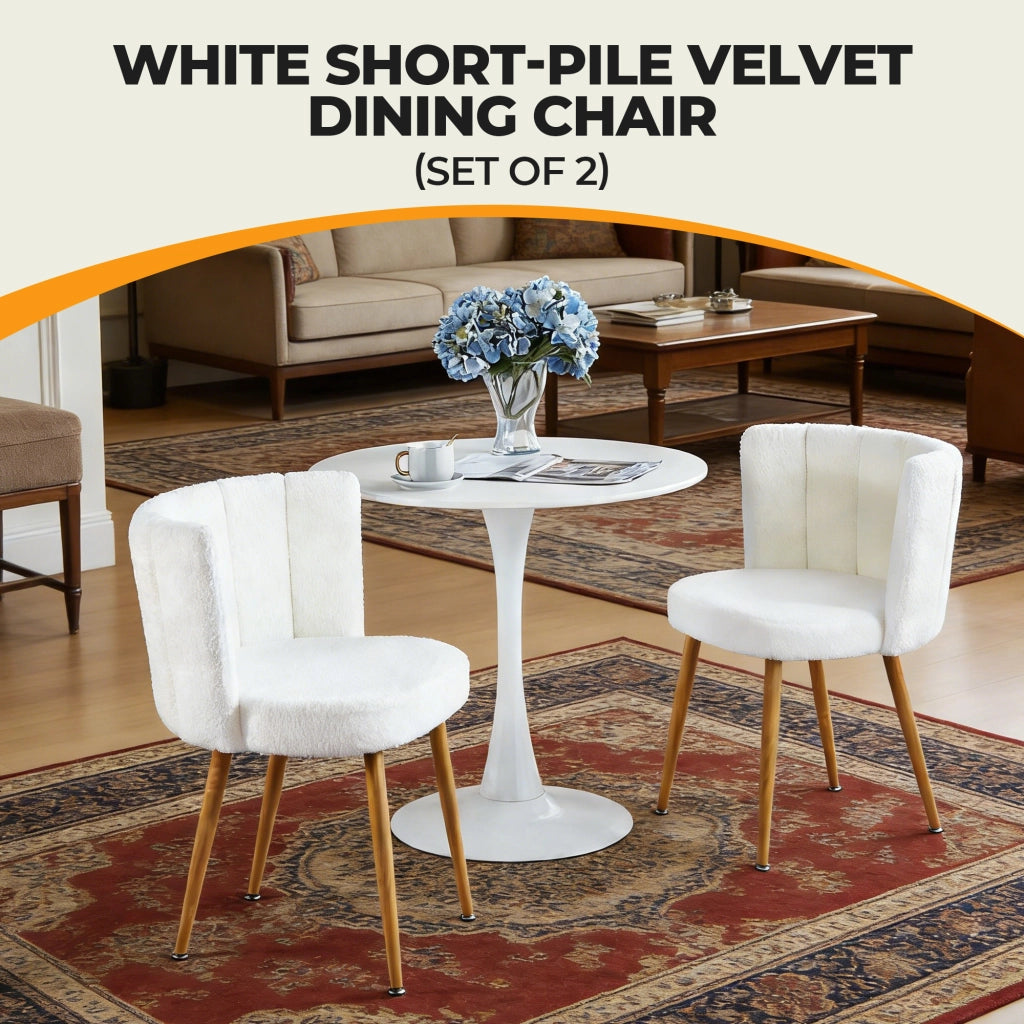 Sedie da Pranzo Set 2 Pezzi ¨C Xylo ¨C Bianche, Gambe in Legno, Seduta Imbottita