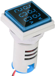Indicatore di tensione e corrente digitale LED con display per auto e motocicletta - 22 mm indicatore di tensione (blu) - LED