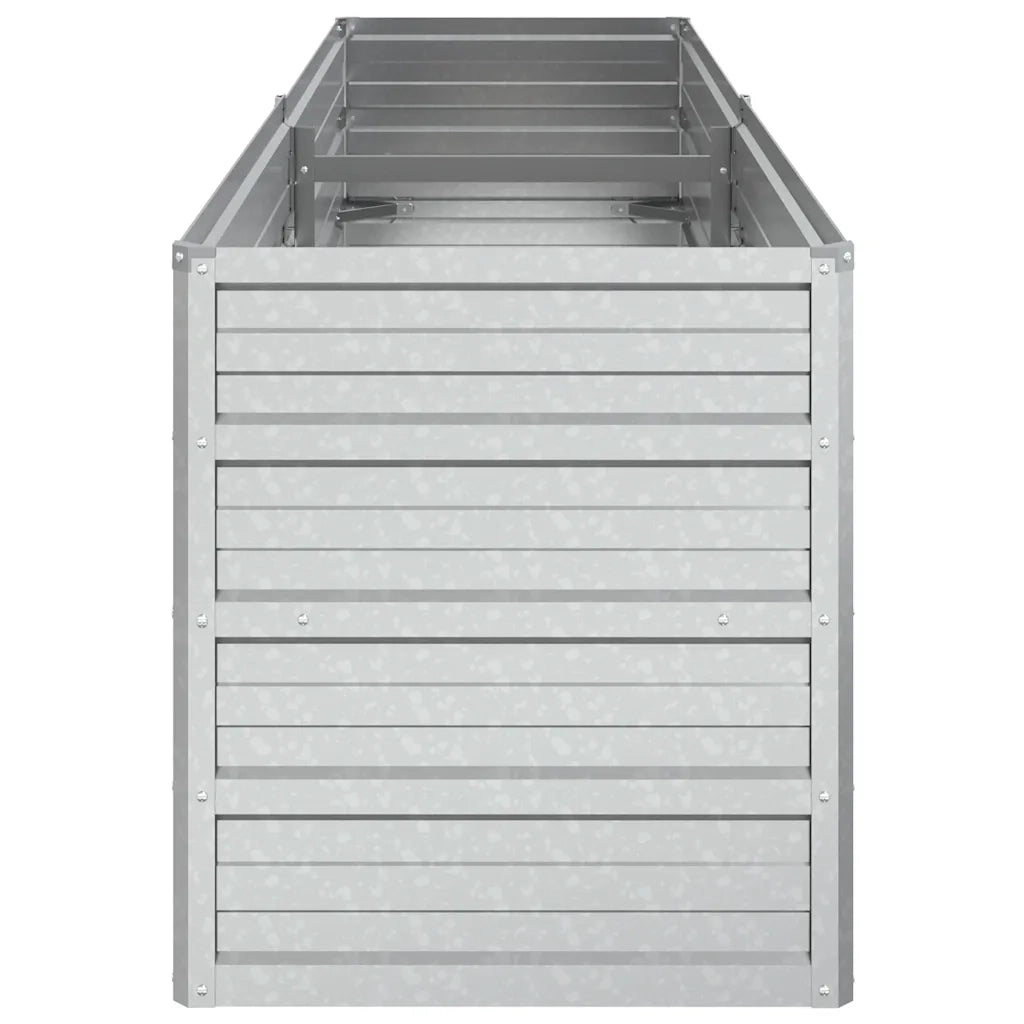 Fioriere | Cassetta per fiori | Letto Rialzato Giardino 160x40x45 cm in Acciaio Zincato Argento