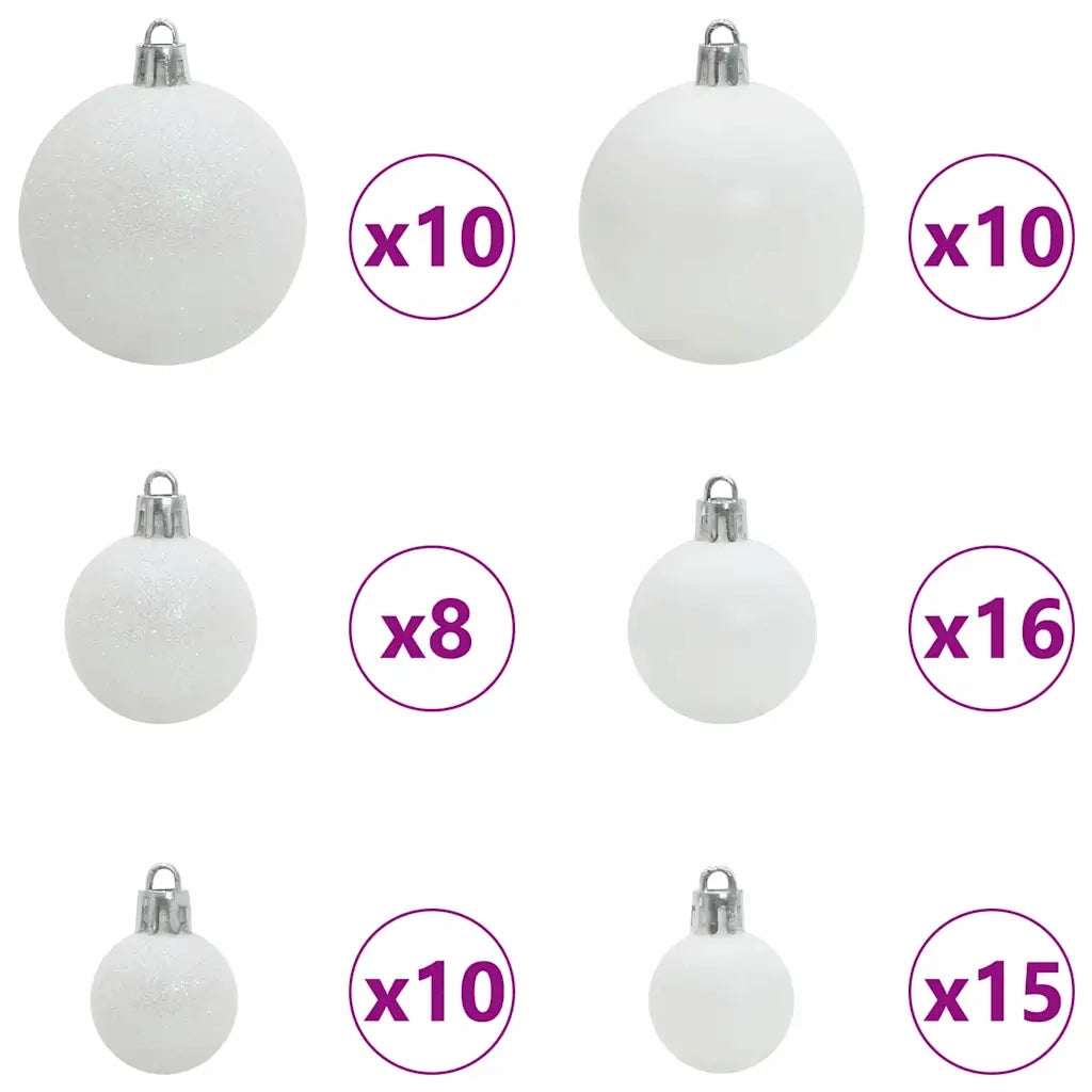Albero di Natale Artificiale Pre-illuminato con Set di Palline