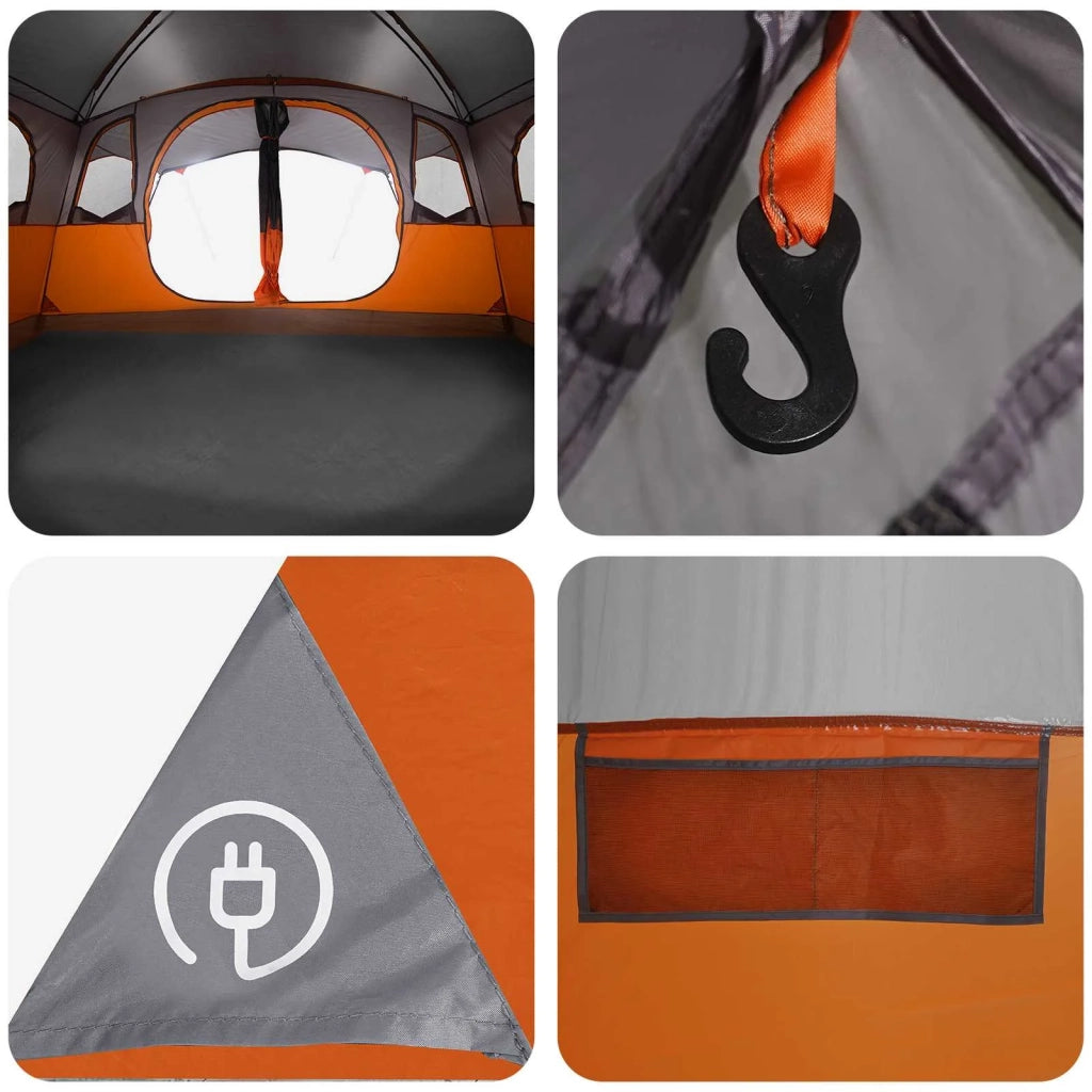 Tenda a tunnel con tetto Grigio e arancione 366 x 244 x 198 cm 42028667