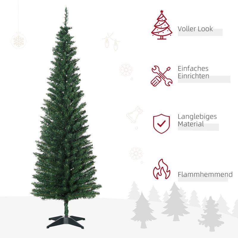 Albero di Natale artificiale, abete artificiale, con stella di Natale e supporto inclusi, 1.8 m, verde