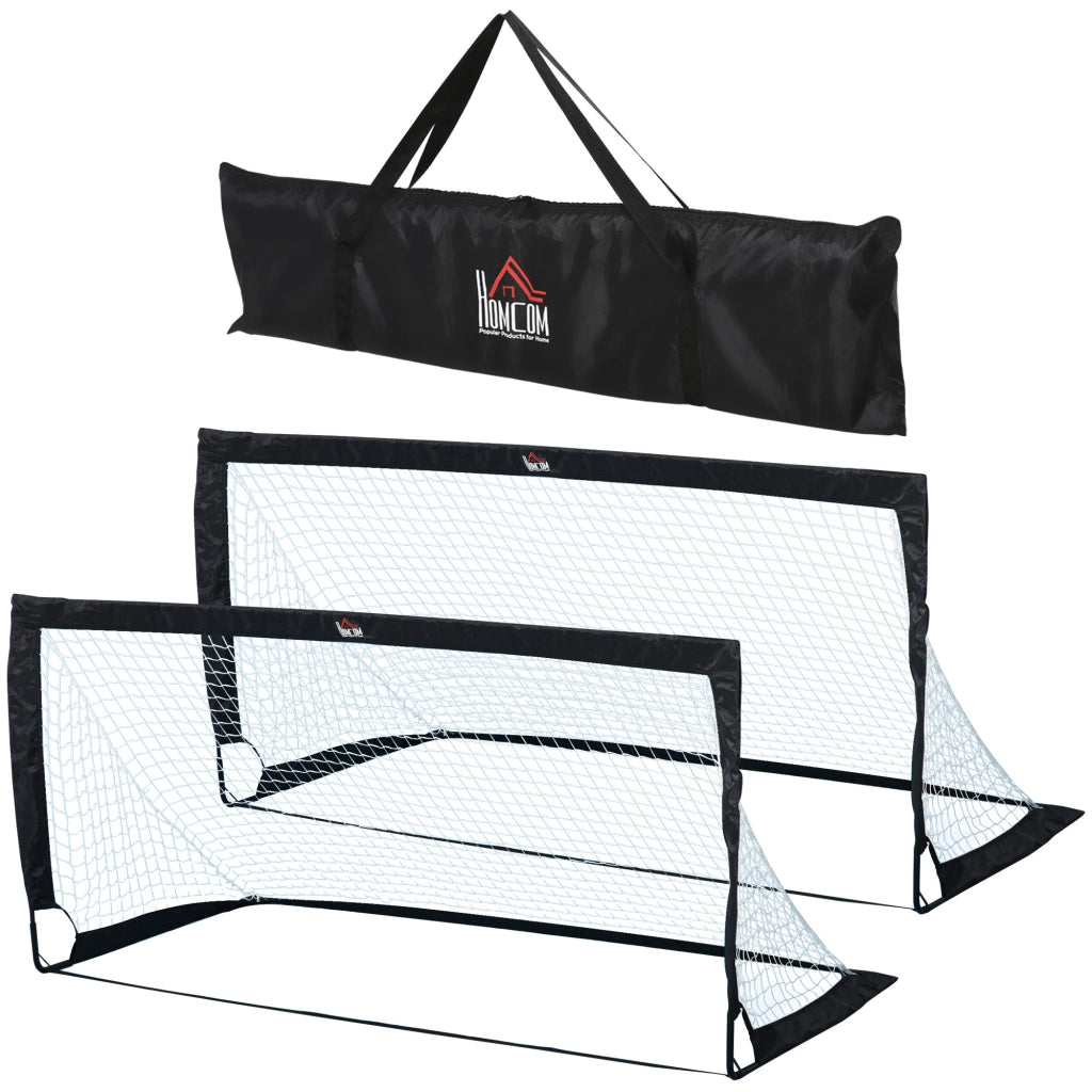 Set 2 Porte da Calcio Esterno Portatile ¨C zephmum ¨C 183x90x90 cm Nero Bianco