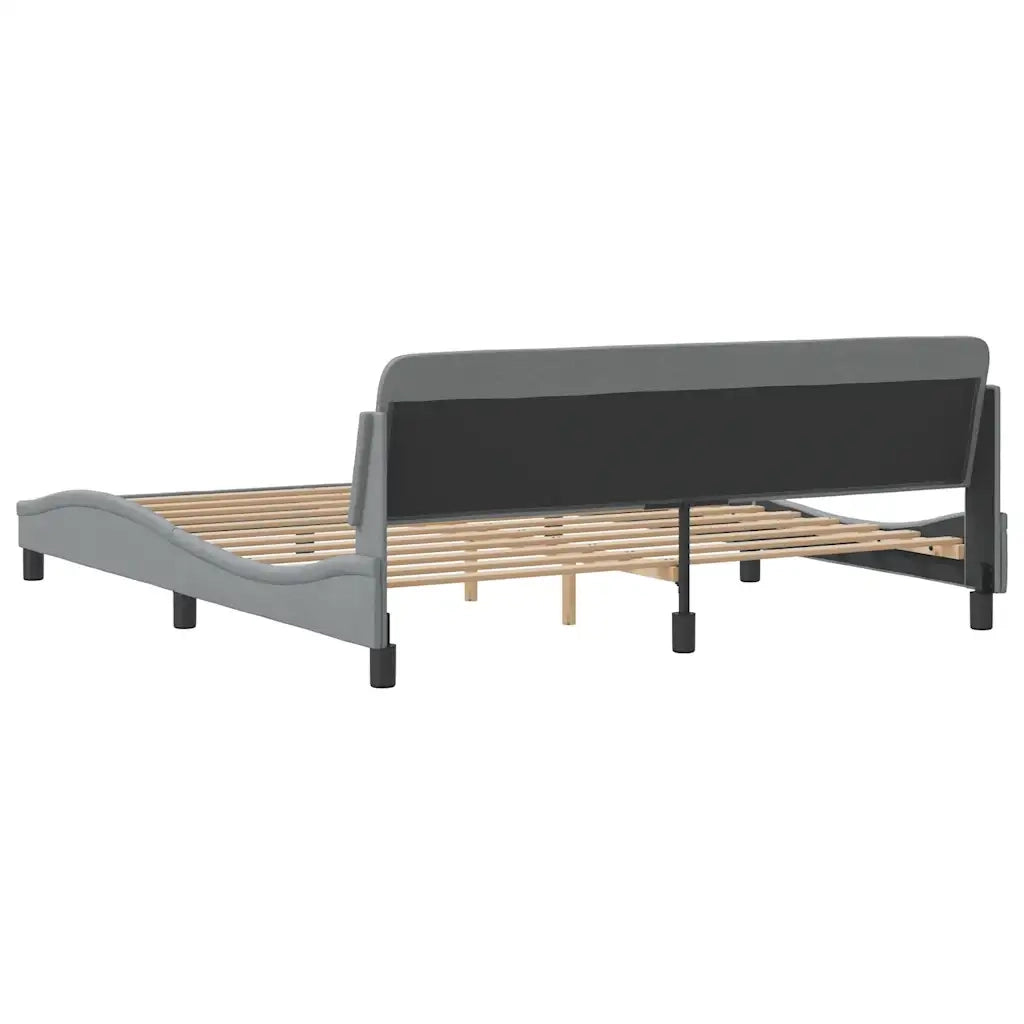 Struttura letto Dover Grigio Chiaro 180x200 cm in Tessuto 373333