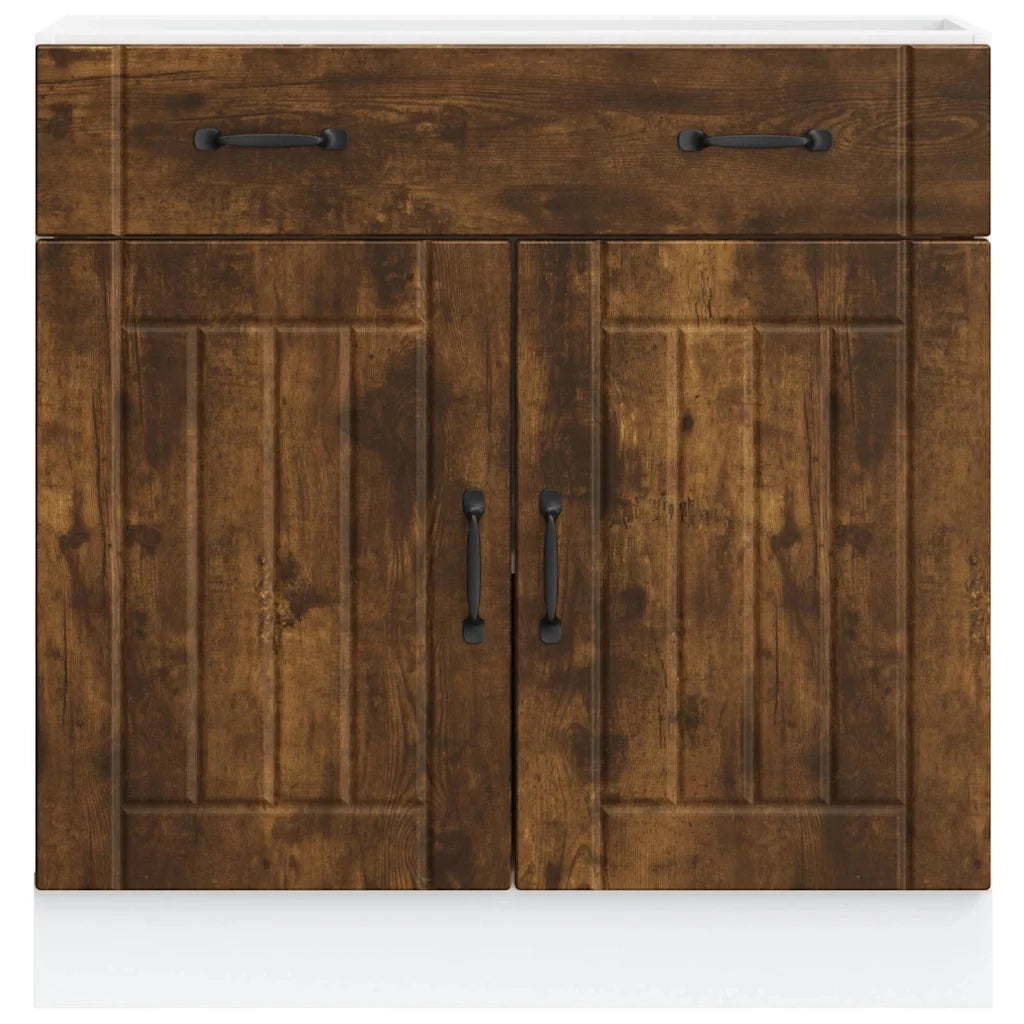 Base da Cucina Lucca Rovere Fumo in Legno Multistrato 853742