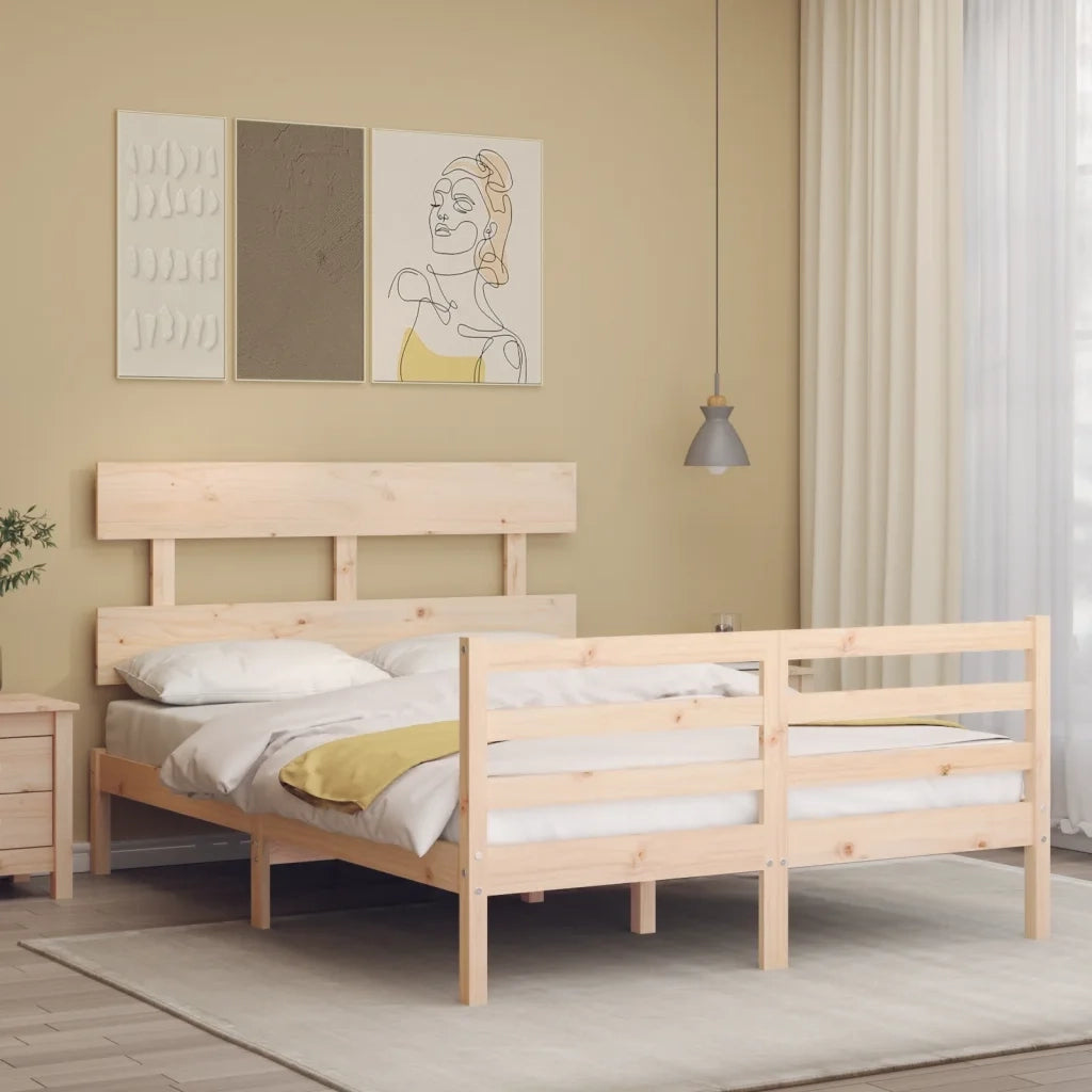 Giroletto con Testiera Small Double-Struttura Letto in Legno Massello 736529
