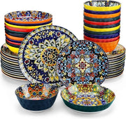 Servizio da Tavola Ceramico 48 pezzi - Servizio da Tavola con Disegni - Set da Tavola - Accessori da Tavola - Regalo Ideale - Colorato