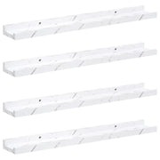 4 pz Scaffale da parete | Ripiano a parete | Mensola a parete Marmo Bianco 60 x 9 x 3 cm