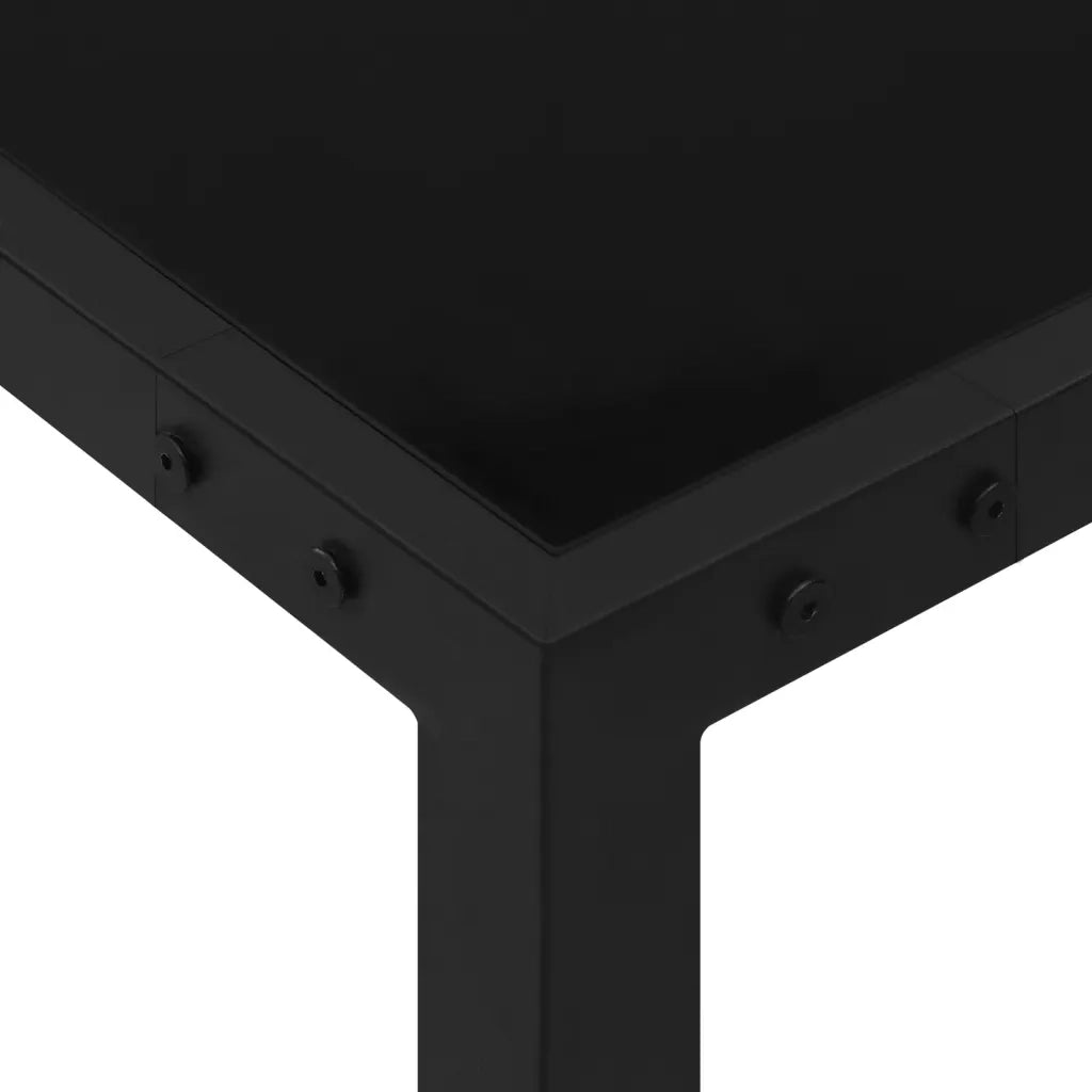 Tavolo da Giardino 130x130x72 cm Nero in Acciaio e Vetro cod mxl 34260