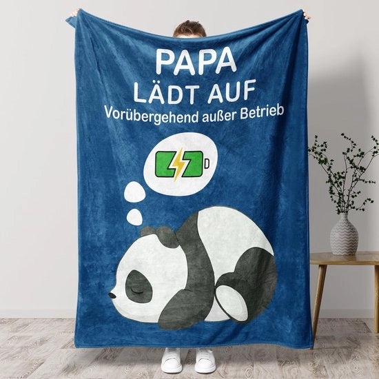Regalo per il papà, coperta flanella come regalo per il papà, dono di compleanno e Natale per il padre, coperte blu (127*152 cm)