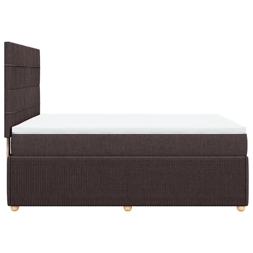 vidaXL Giroletto a Molle con Materasso Marrone Scuro 140x200cm Tessuto