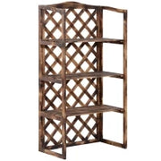 Scaffale Porta Piante da Esterno a 3 Ripiani in Legno di Abete, Portavasi da Interno ed Esterno, Fioriera da Balcone, 80x40x148cm