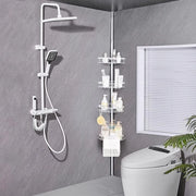 Doucheplank telescopica, regolabile senza forare, in acciaio inox con 4 pannelli per vasca da bagno 73-265 cm grigio