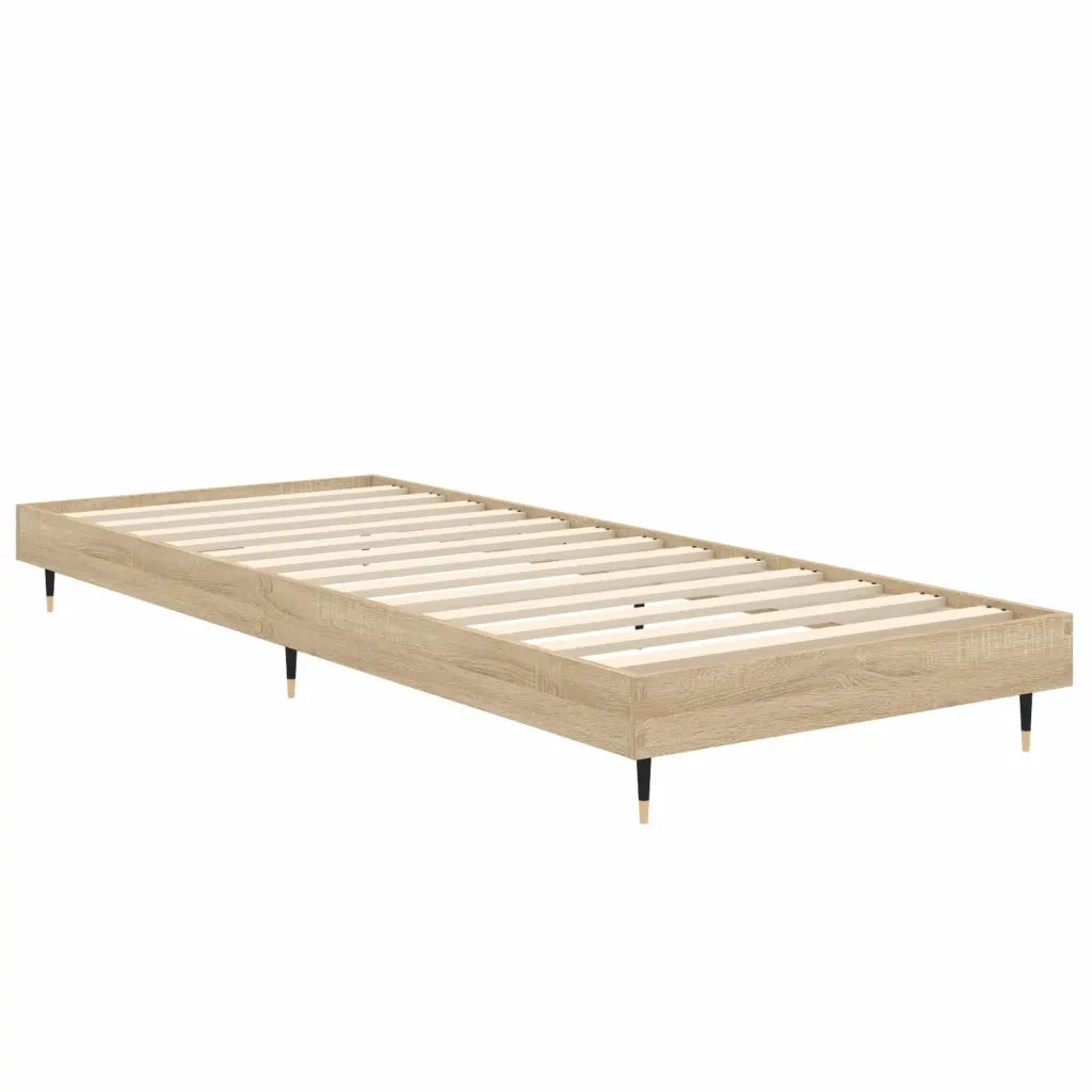 Letto singolo | Letto per adulti | Giroletto senza Materasso Rovere Sonoma 75x190 cm in Truciolato