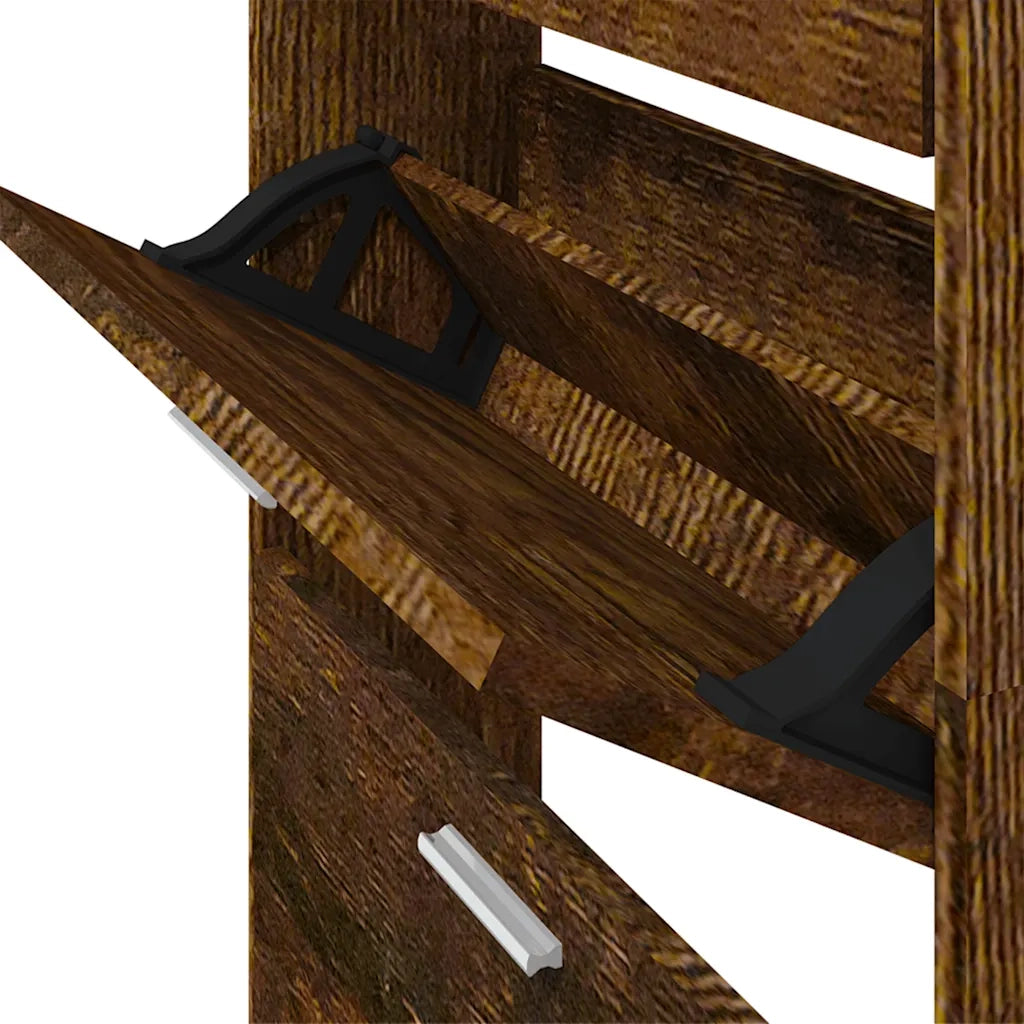 Scarpiera | Mobile per scarpe Rovere Fumo 59x17x169 cm in Legno Multistrato