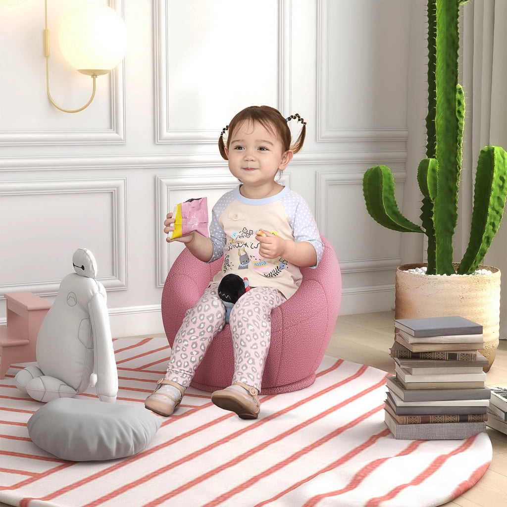 Poltrona per bambini ¨C zephmum ¨C in tessuto peluche, rosa, 60x56x48 cm