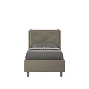 BS COM Letto singolo senza rete imbottito 80x200 similpelle cappuccino