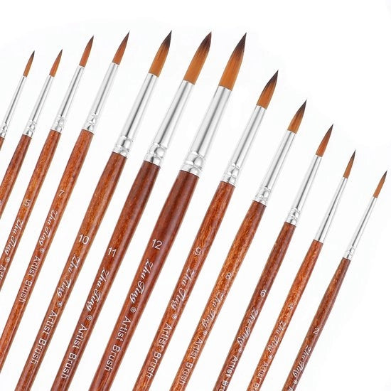 Set di pennelli in nylon, set di pennelli acrilici, pennello per acrilico, set di pennelli per artisti, pennello acrilico, set di pennelli per aquarello, acrilico, olio.