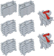 Set di binario 32 pezzi - Binari retti/binari curvi - Interruttore di binario - Accessori per treni - Materiale ABS - Binari per ferrovie urbane