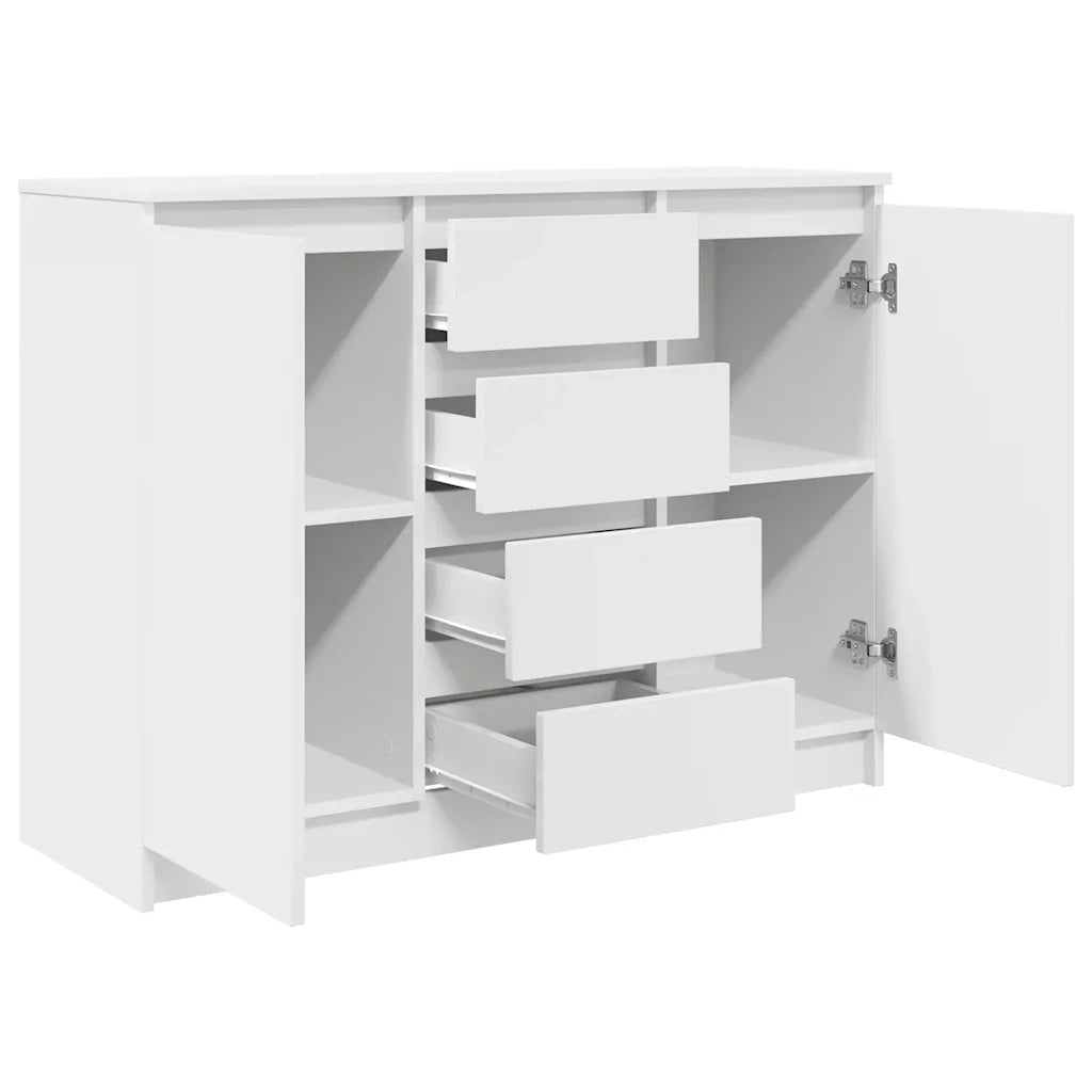 Credenza con Cassetti Bianco 100,5x35x76cm in Legno Multistrato 3328444