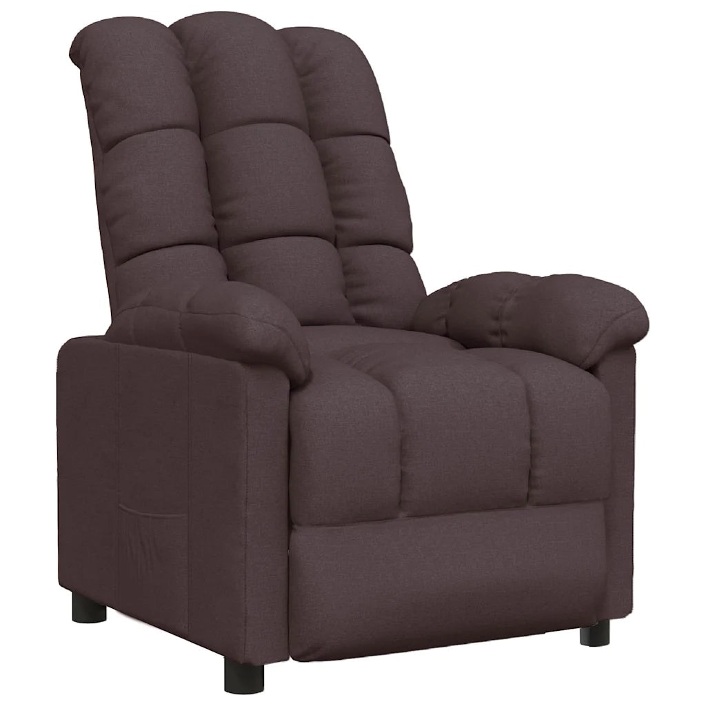 Divano Sedia-Poltrona Reclinabile Marrone Scuro in Tessuto 330448