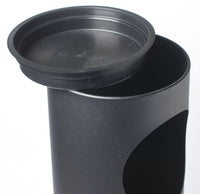 Pattumiera Gettacarte Ø24,3xh66,5 cm con Posacenere In Acciaio Verniciato Grigio