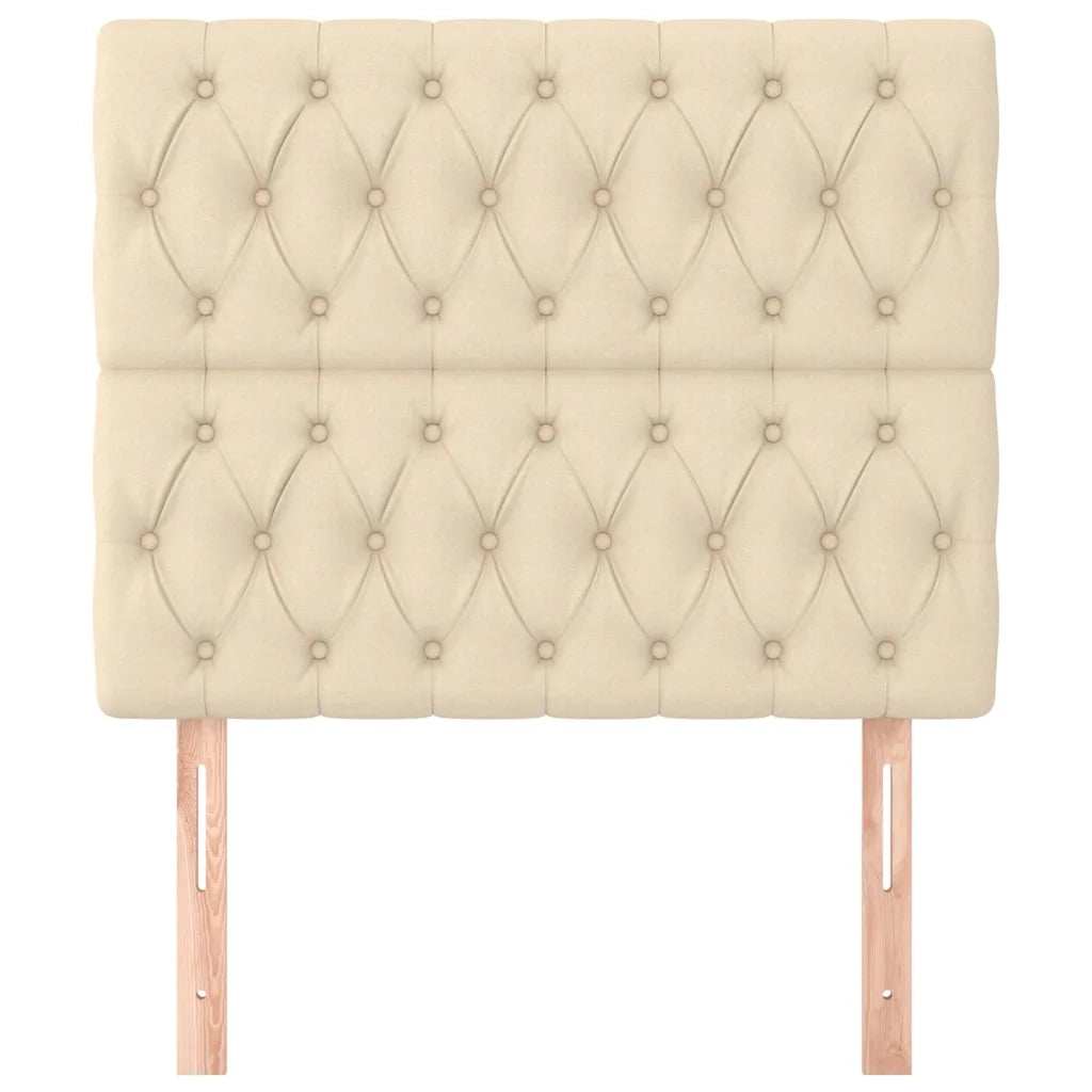Testiera-Testata-Testiera Decorativa Crema 100x7x118/128 cm Tessuto