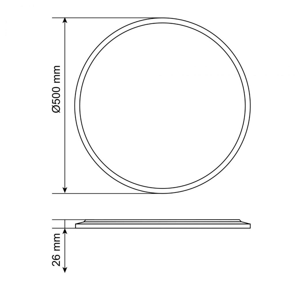 Plafoniera LED tonda Ø50 bianca CCT 44W IP54 Videx
