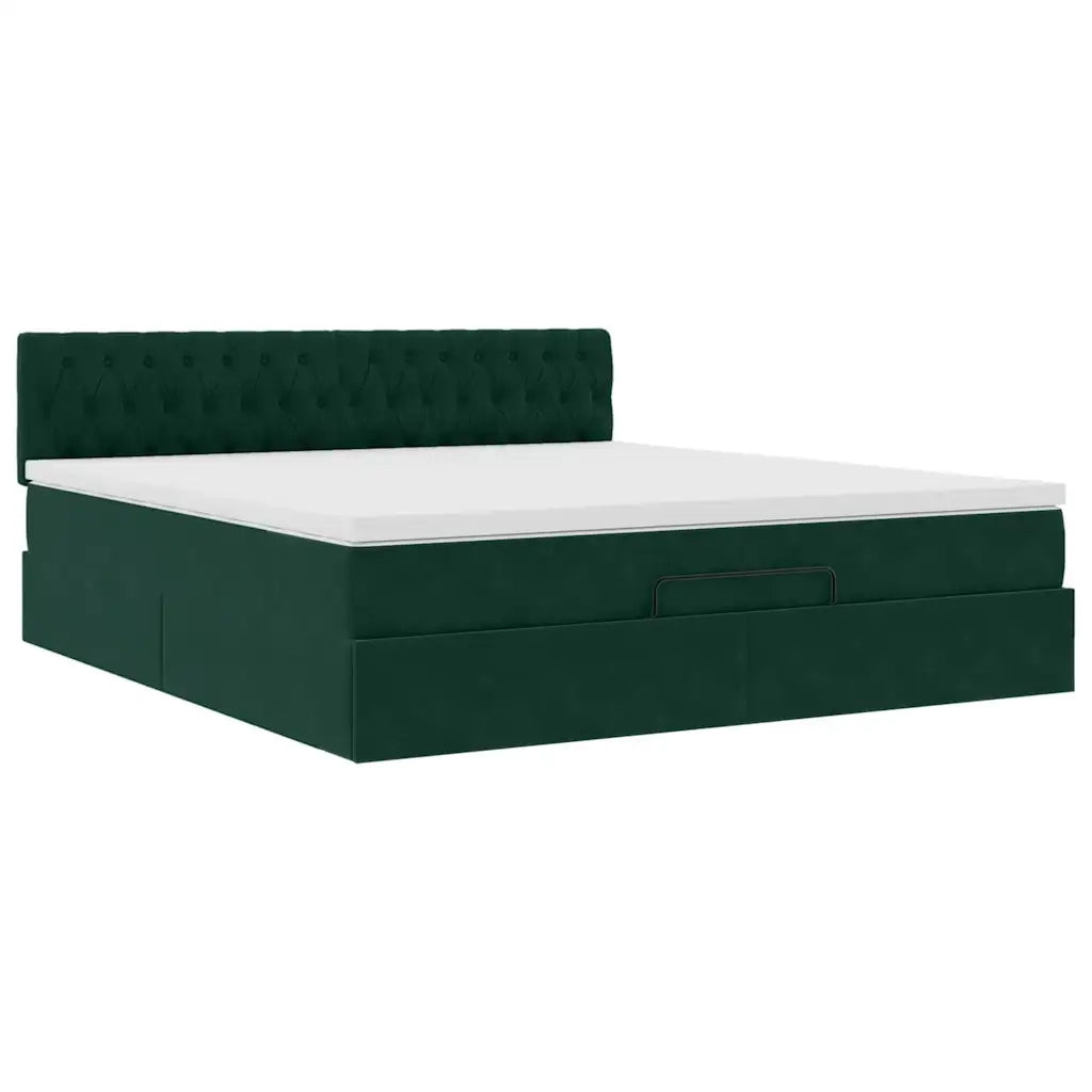 Struttura Letto Pouf con Materasso 160x200 cm in Velluto 3311858
