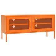 Mobile TV multimediale scaffale TV mobile TV sala da pranzo soggiorno camera da letto 105 x 35 x 50 cm acciaio arancione 02_0025691