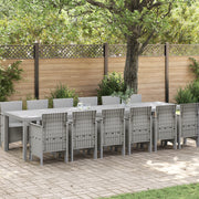 Set pranzo giardino  13 pezzi grigio chiaro polyrattan