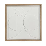 Tela incorniciata Hispanohogar in resina 3D materica geometrica bianca 60x60