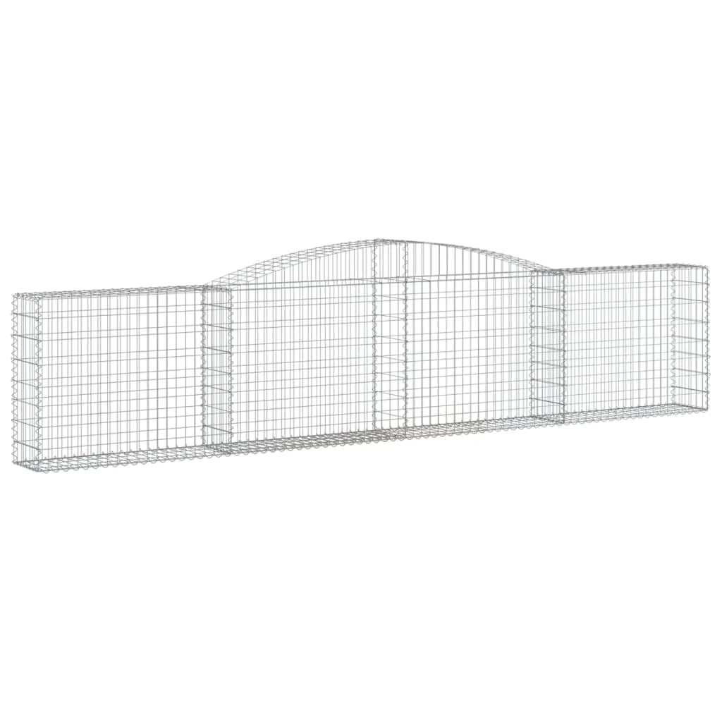Set di 8 gabbioni ad arco per recinzioni a gabbia e muri di contenimento 400 x 30 x 80/100 cm ferro zincato argento 02_0041218