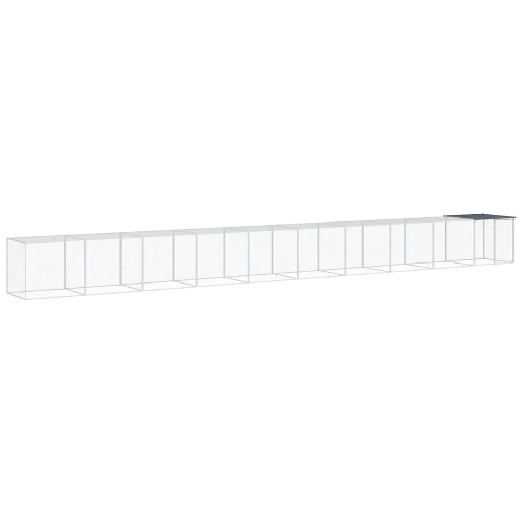 Recinto per pollaio con tetto 1003 x 98 x 90 cm in acciaio zincato antracite 02_0043969