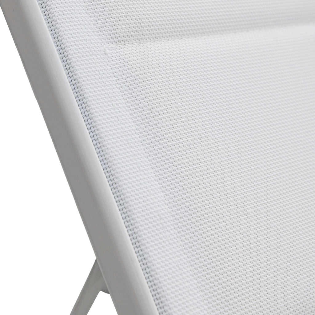 Lettino BARBADOS in textilene bianco - alluminio bianco
