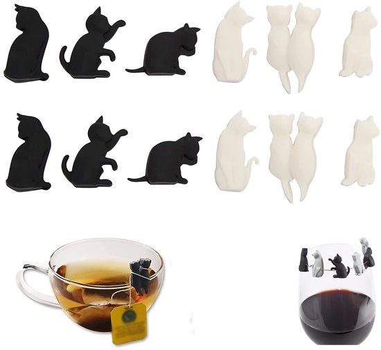 Marcatori per bicchieri 12 pezzi - Marcatori per vetro riciclabili - Pennarelli in silicone - Etichette per bicchieri - Antimicrobico - Dimensione 28 mm - Marcatori per vetro