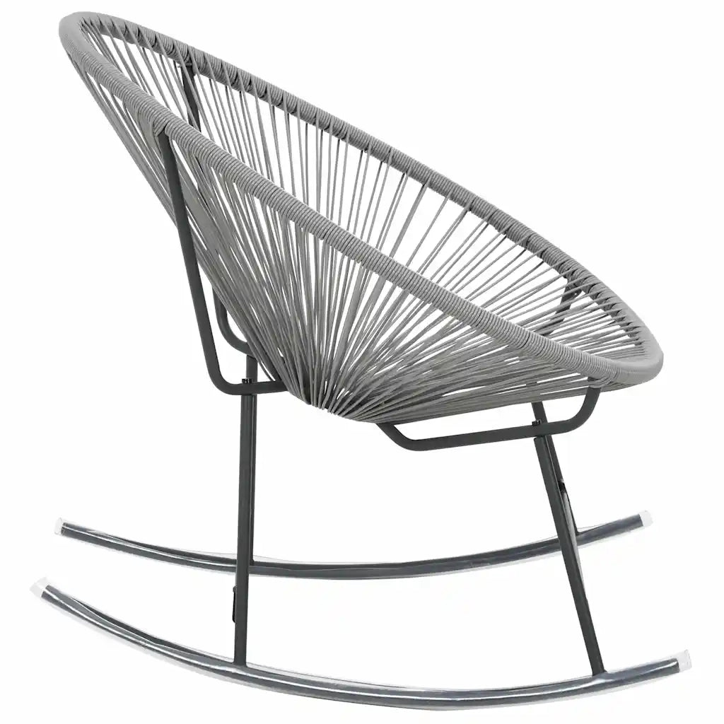 Sedia a Dondolo da Esterno Grigia in Polyrattan 44482