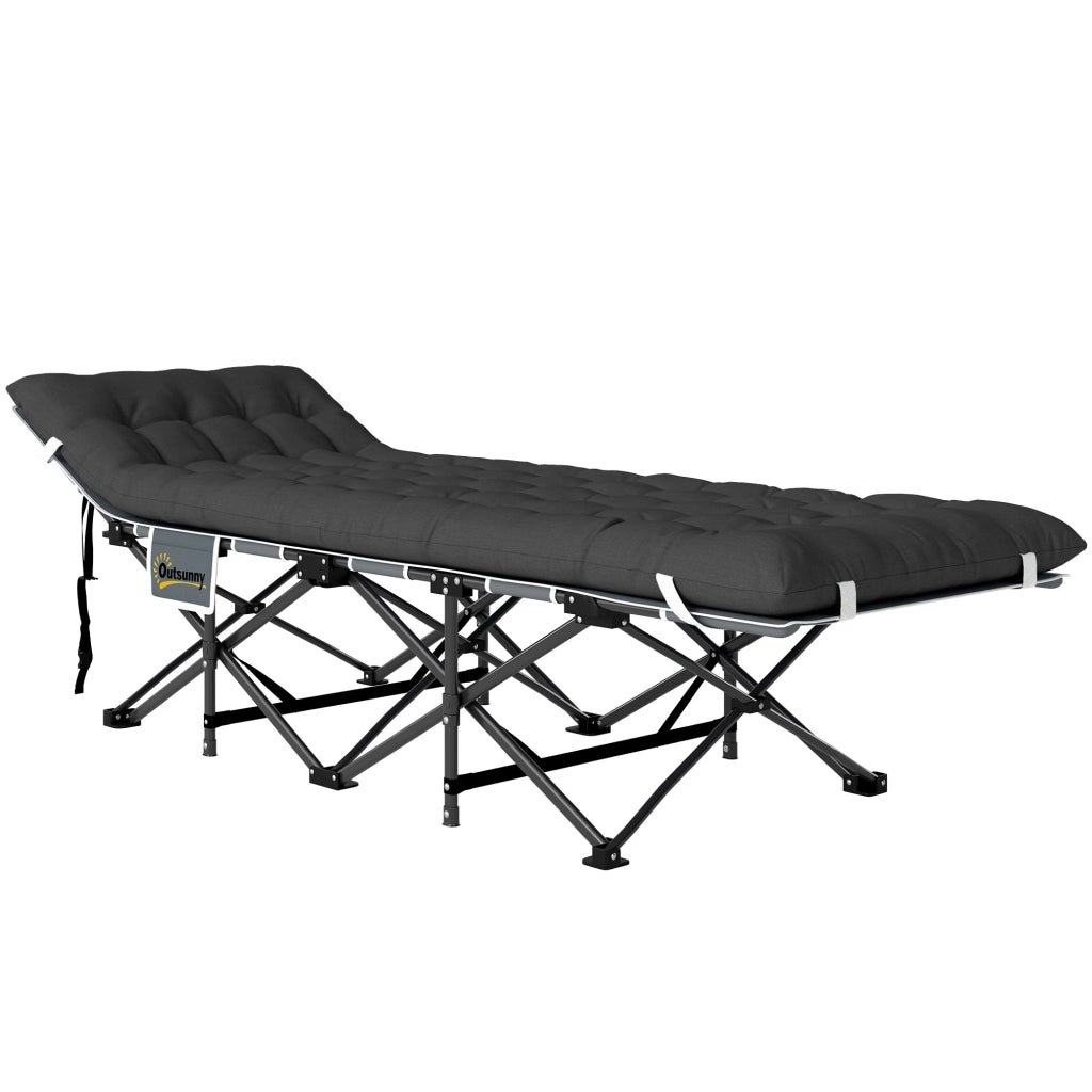 Letto da campeggio pieghevole con materasso ¨C zephmum ¨C nero