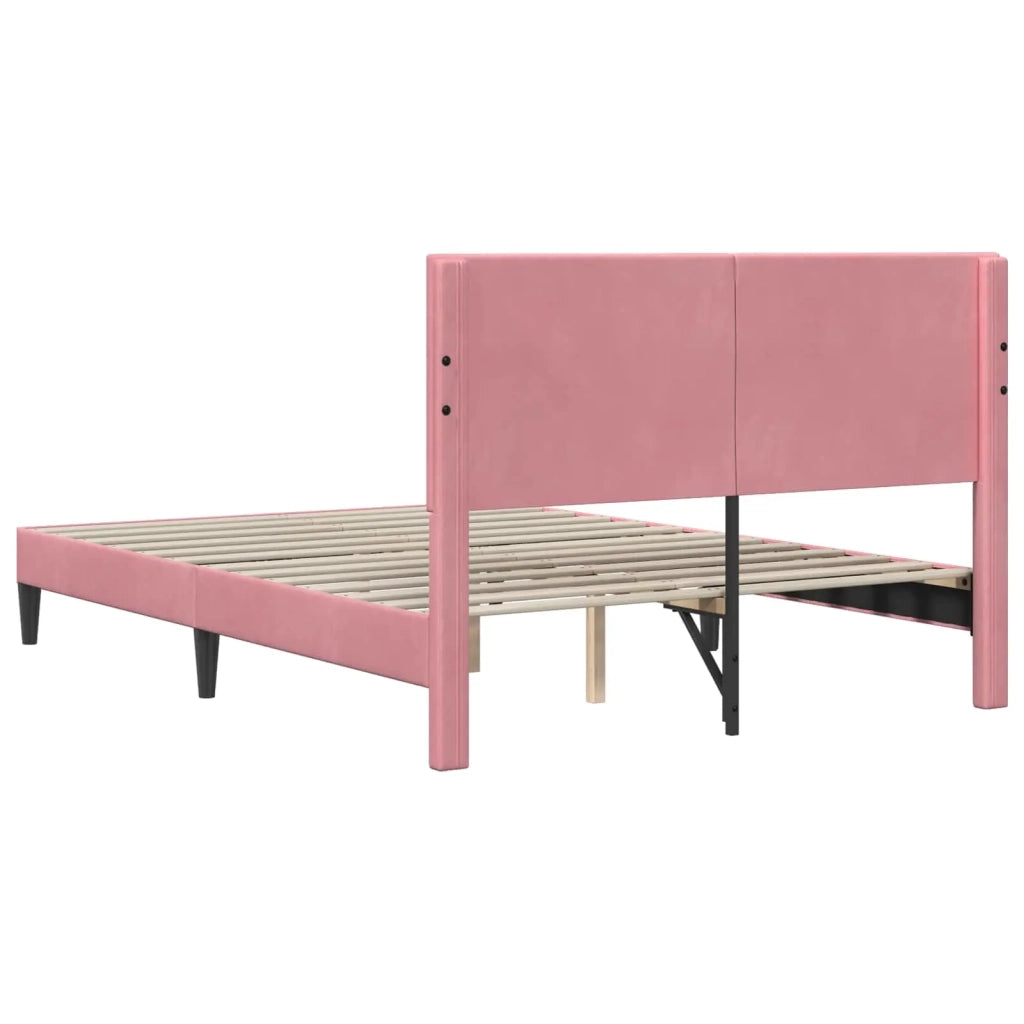 Struttura del letto con testiera Rosa 120 x 200 cm Velluto 42027658