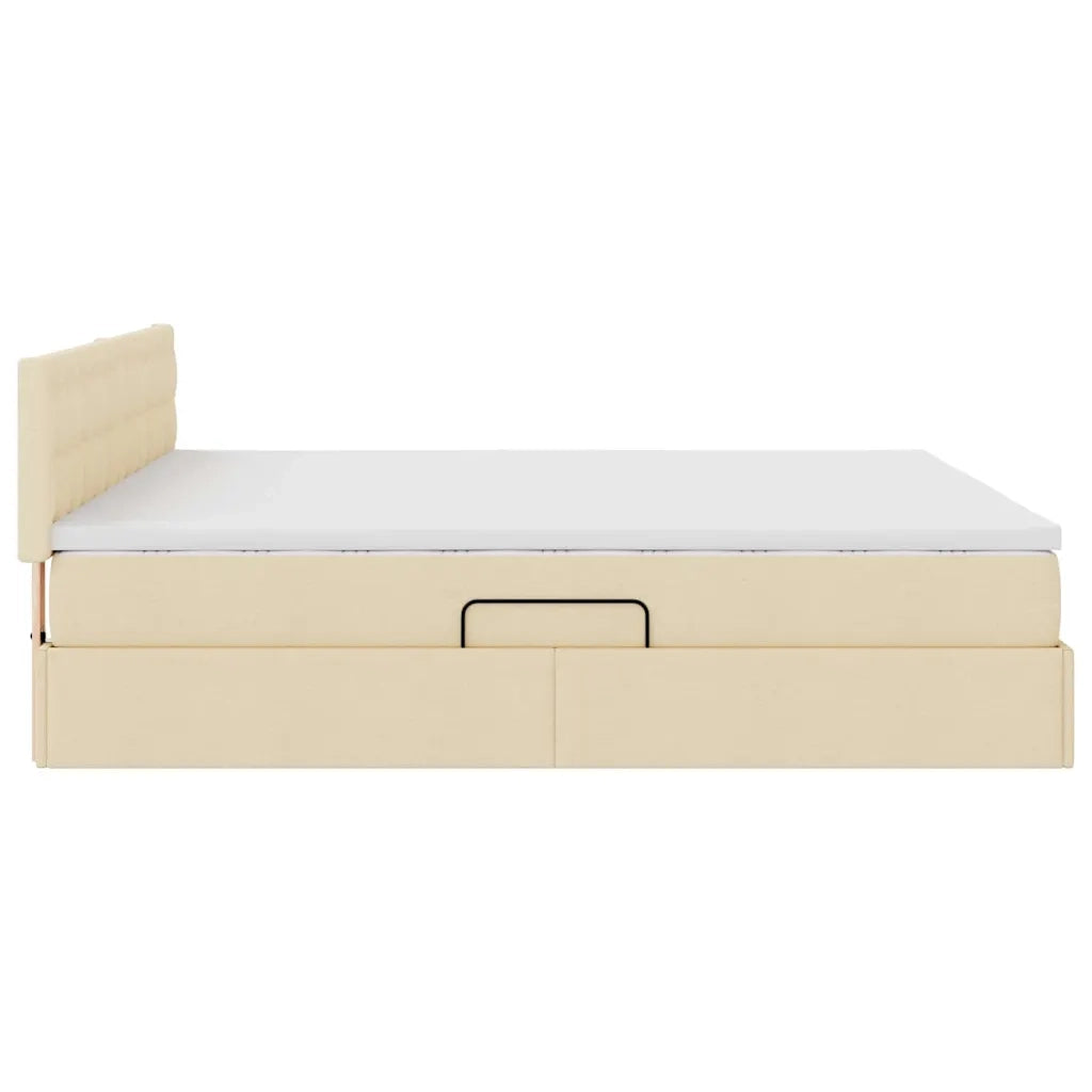 Letto con contenitore e materasso Crema 160 x 200 cm