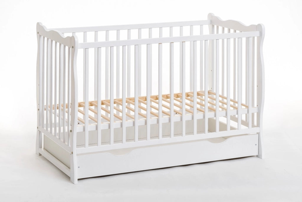 Letto culla con cassettone 124x82x71 Cm in legno di pino Ala colore Bianco