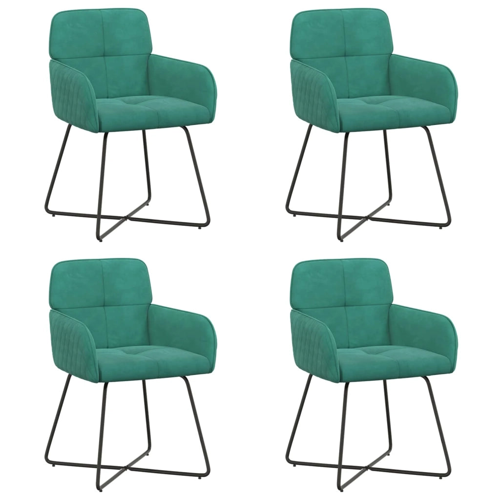 Sedie da pranzo 4 pz Velluto Turchese 59 x 56,5 x 86 cm 3428217